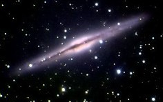 NGC 891, edge-on spiral galaxy in
Cassiopeia