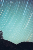 Star trails with meteor