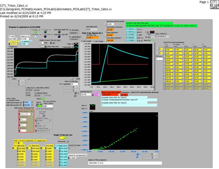 Lab View program screenshot